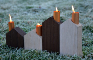 Wooden Outdoor candle holders